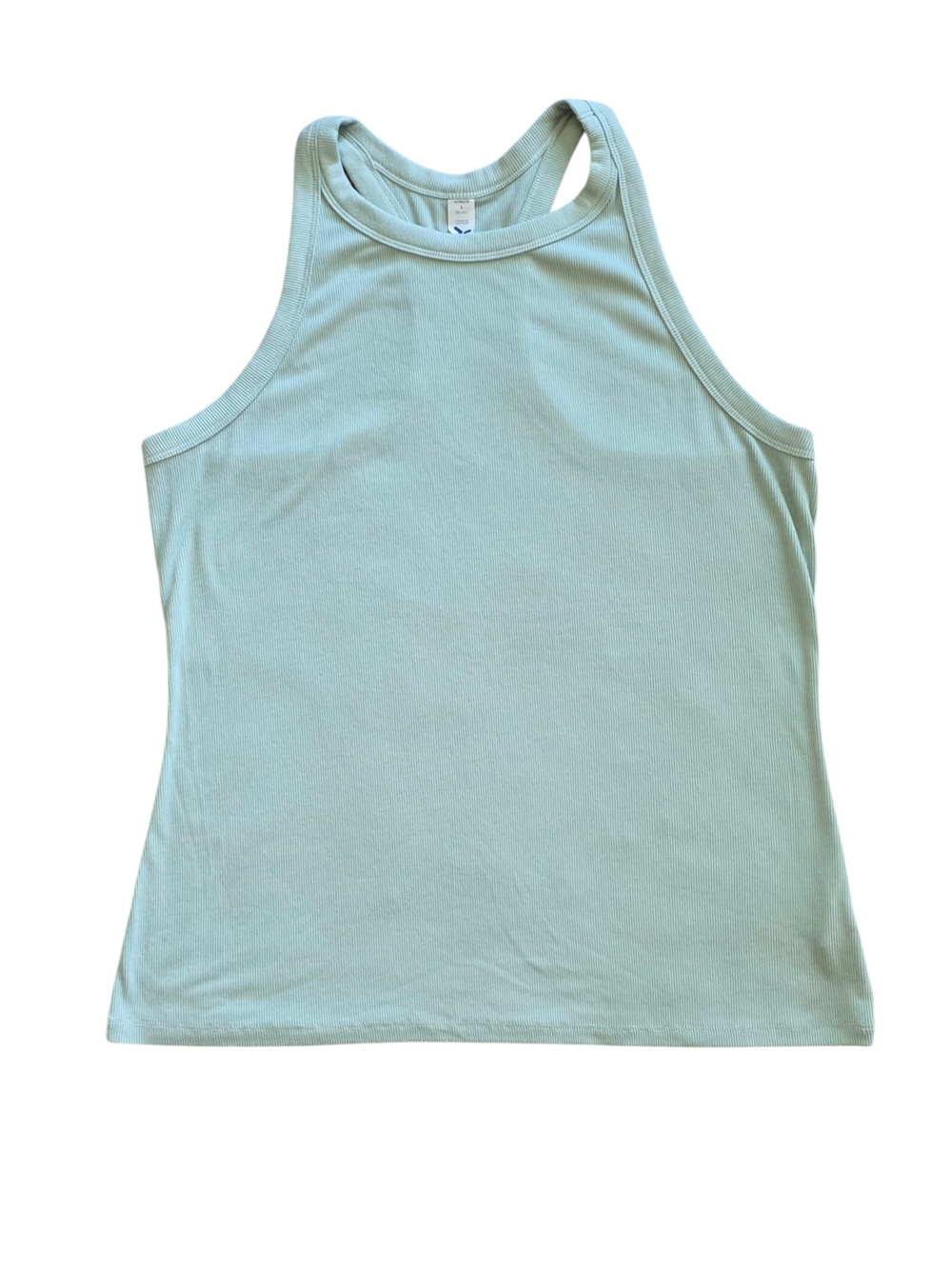 Old Navy Large Green Ultralite Go-Dry Ribbed High-Neck Racerback Tank Top